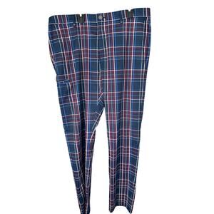 Penguin men’s plaid window pane flat panel front dress pants 34x32